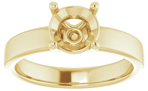 14K Yellow 7 mm Round Solitaire Engagement Ring Mounting (3)