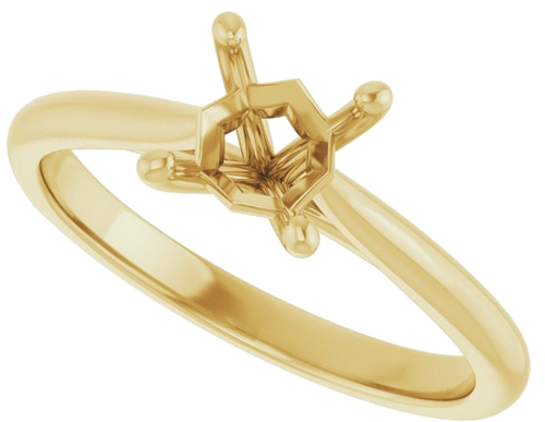 14K Yellow 5 mm Square Solitaire Engagement Ring Mounting (5)