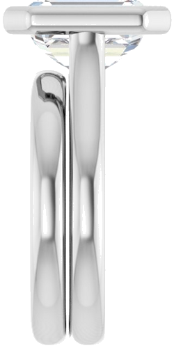 Sužadėtuvių Žiedas „Bezel-Set Solitaire“ 750 Baltojo Aukso Emerald 10mm x 8mm (9)