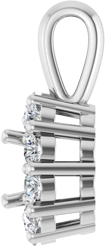 14K White 4.1 mm Round 1 5 CTW Natural Diamond Semi-Set Pendant (3)