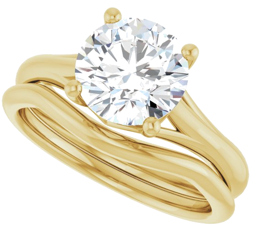 14K Yellow 8 mm Round Solitaire Engagement Ring Mounting (10)