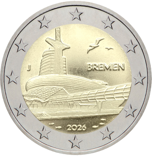 2026 Vokietija Brėmenas 2 eurų moneta (1)