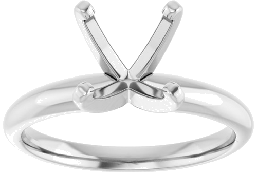 Platinum 7.8-8.6 mm Round 4-Prong Solitaire Ring Mounting (3)