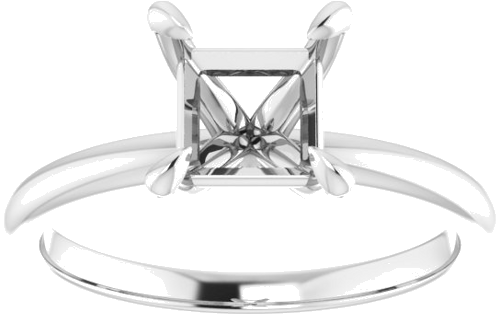 Sužadėtuvių Žiedas „Solitaire“ 585 Baltojo Aukso Square 6mm (3)