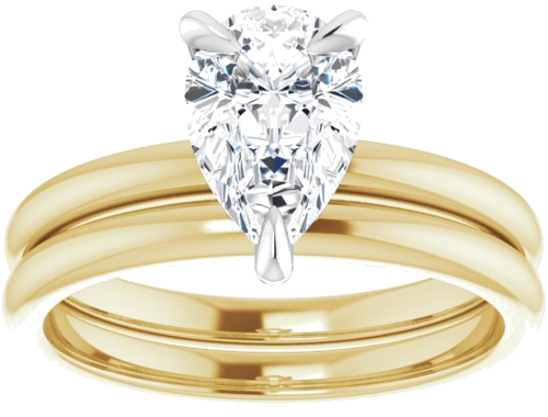 14K Yellow White 9 x 6 mm Pear Engagement Ring Mounting (7)