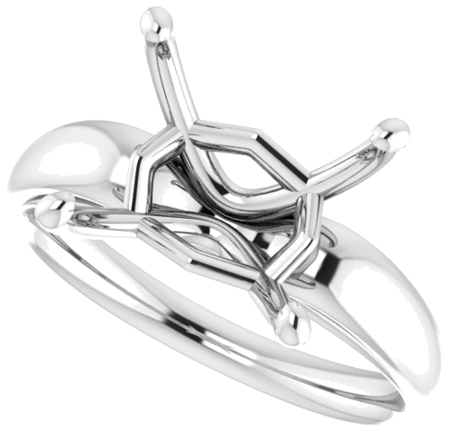 Sterling Silver 14x10 mm Oval Engagement Ring Mounting (5)