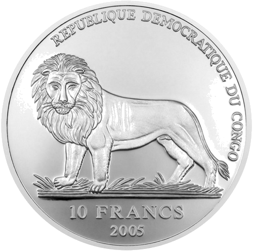 2005 Конго Иоанн Павел II 10 франков серебряная монета (2)
