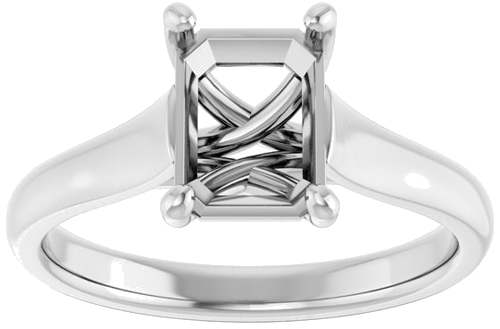 Sužadėtuvių Žiedas „Solitaire“ 585 Baltojo Aukso Emerald 8mm x 6mm (3)