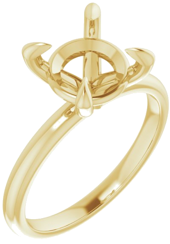 14K Yellow  9 mm Round Solitaire Engagement Ring Mounting (1)