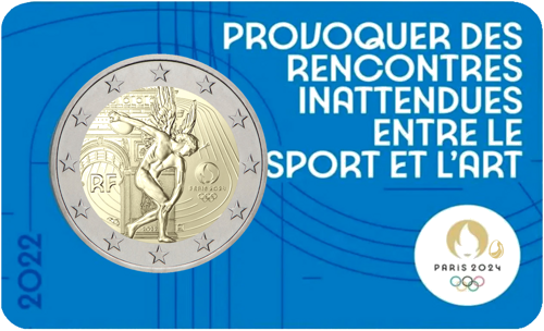 2022 Франция 2 евро монета BU Олимпийски игри Париж 2024 (5)