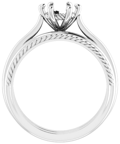 14K White 6.5 mm Round Solitaire Engagement Ring Mounting (7)