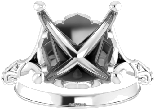 Continuum Sterling Silver 12 mm Round Solitaire Engagement Ring Mounting (3)