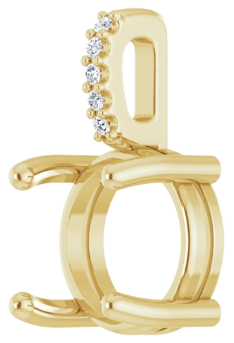 Pakabukas „Accented Cabochon“ 585 Geltonojo Aukso Round 8mm (2)