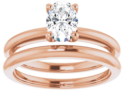 14K Rose  7x5 mm Oval Solitaire Engagement Ring Mounting (8)