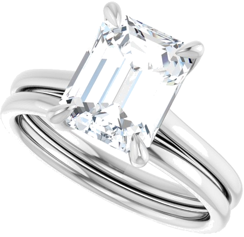 Sužadėtuvių Žiedas „Solitaire“ 950 Platinos Emerald 9mm x 7mm (10)