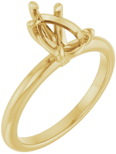 14K Yellow 9x6 mm Pear Solitaire Engagement Ring Mounting (1)