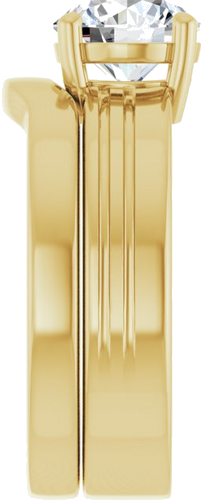 Sužadėtuvių Žiedas „Solitaire“ 585 Geltonojo Aukso Round 7.4mm (9)