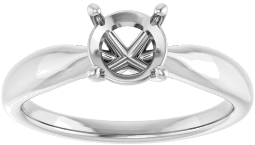 Sužadėtuvių Žiedas „Solitaire“ 585 Baltojo Aukso Round 6.5mm (3)