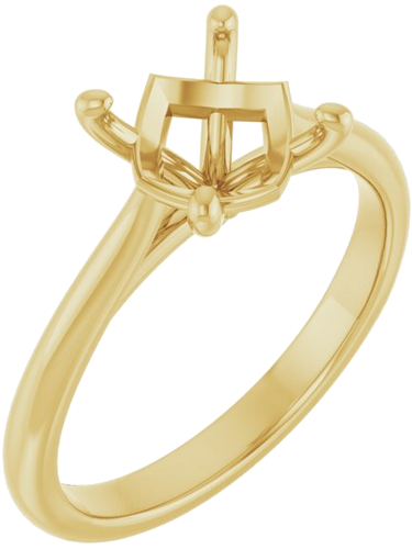 14K Yellow 8 mm Round Solitaire Engagement Ring Mounting (1)