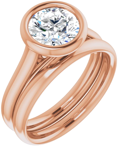 14K Rose  7.4 mm Round Solitaire Engagement Ring Mounting (6)