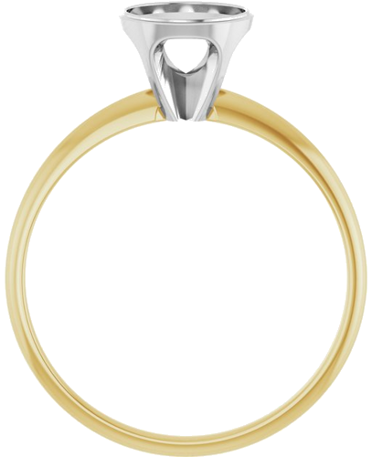 14K Yellow White 6.5 mm Round Solitaire Engagement Ring Mounting (2)