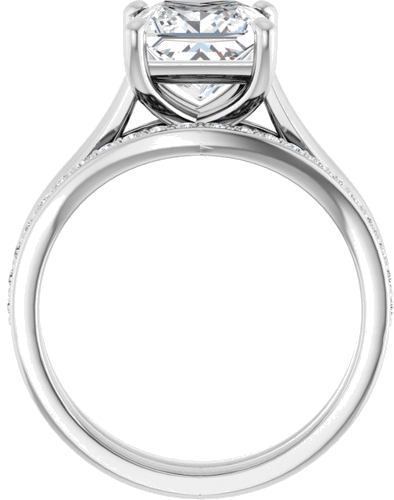 Sužadėtuvių Žiedas „Solitaire“ 585 Baltojo Aukso Square 7mm (7)