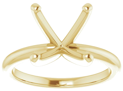 14K Yellow  8 mm Square Solitaire Engagement Ring Mounting (3)