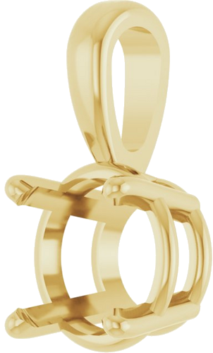 14K Yellow 7 mm Round 4-Prong Pendant Mounting (2)