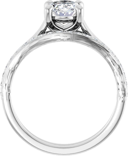 Sužadėtuvių Žiedas „Solitaire“ 585 Baltojo Aukso Oval 8mm x 6mm (7)