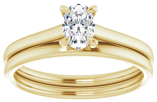 14K Yellow  6x4 mm Oval Solitaire Engagement Ring Mounting (8)