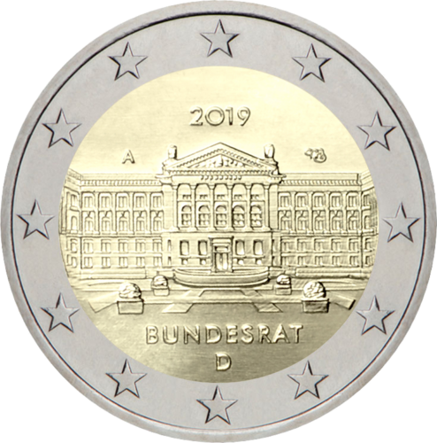2019 Vokietija Bundesratas 2 eurų moneta (1)
