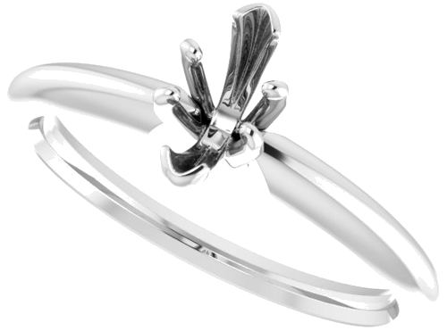 14K White 8x3.5 mm Marquise Solitaire Engagement Ring Mounting (9)