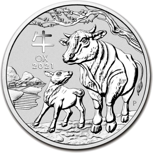 1/2 oz Jaučio metai 2021 (Lunar III) Australija sidabrinė moneta (1)