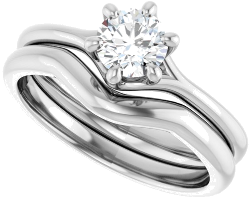 14K White 5.2 mm Round Engagement Ring Mounting (10)