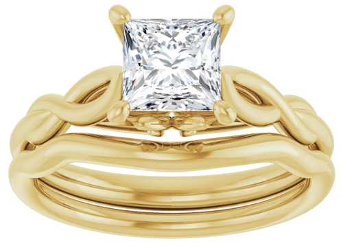 Sužadėtuvių Žiedas „Solitaire“ 585 Geltonojo Aukso Square 5.5mm (8)