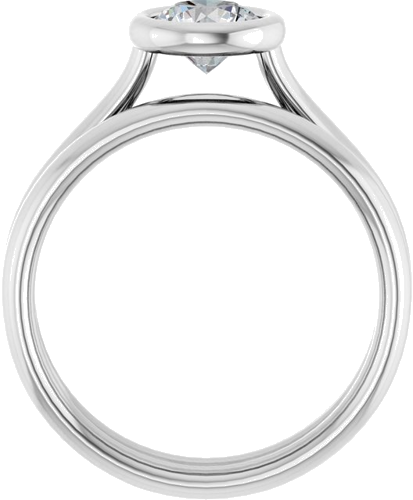 Sužadėtuvių Žiedas „Bezel-Set Solitaire“ 585 Baltojo Aukso Round 5.8mm (7)