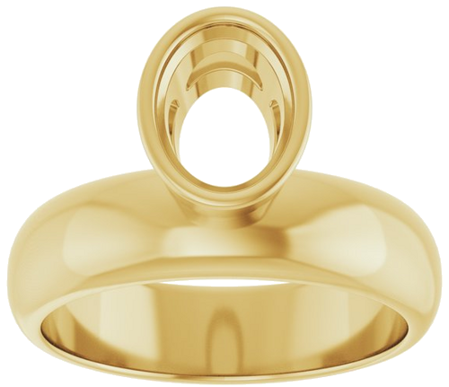 14K Yellow 8 x 6 mm Oval Solitaire Engagement Ring Mounting (3)