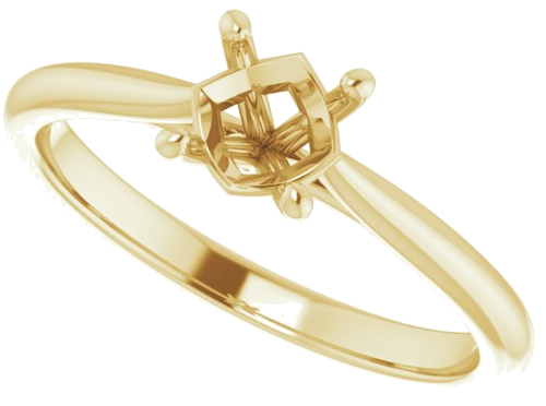 14K Yellow 5.5 mm Round Solitaire Engagement Ring Mounting (5)