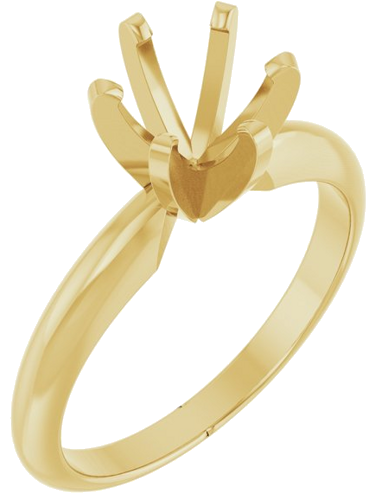 Sužadėtuvių Žiedas „Solitaire“ 585 Geltonojo Aukso Round 6.5mm (1)