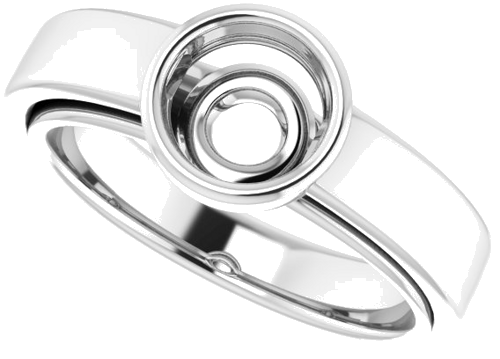 14K White  6.5 mm Round Solitaire Engagement Ring Mounting (5)