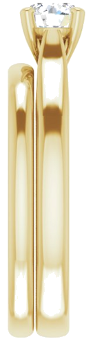 Sužadėtuvių Žiedas „Solitaire“ 585 Geltonojo Aukso Round 4.8mm (9)