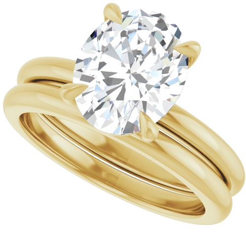 Sužadėtuvių Žiedas 750 Geltonojo Aukso Oval 10mm x 8mm (10)