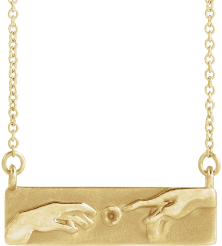 14K Yellow 1.2 mm Round Accented Creation of Adam 18  Necklace (1)