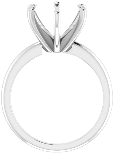 14K White  12x10 mm Oval Solitaire Engagement Ring Mounting (2)