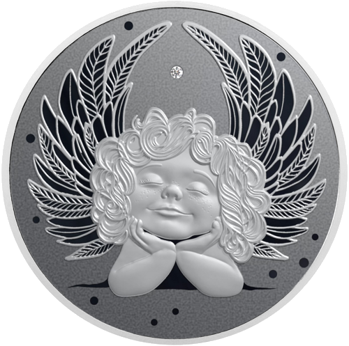 1 oz Sidabrinis Angeliukas 2025 Niuje sidabrinė moneta (2)