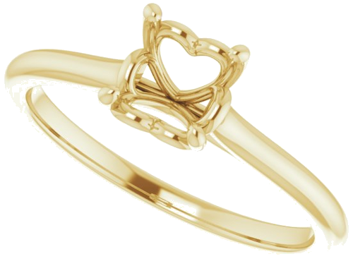 14K Yellow  6 mm Round Solitaire Engagement Ring Mounting (5)