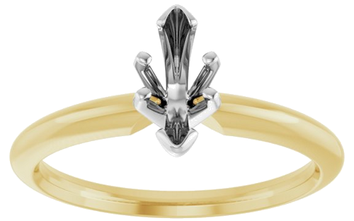 14K Yellow   White 8x3.5 mm Marquise Solitaire Engagement Ring Mounting (6)