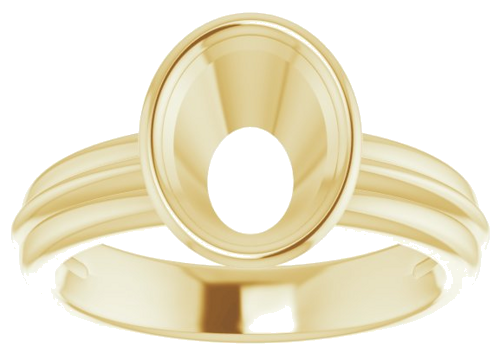 14K Yellow 9x7 mm Oval Engagement Ring Mounting (3)