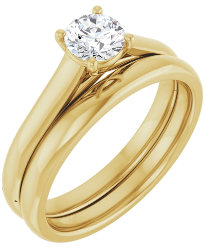 14K Yellow 5.2 mm Round Solitaire Engagement Ring Mounting (6)