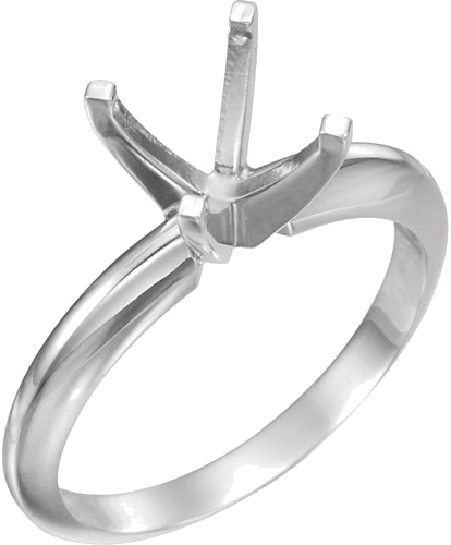 14K White 6 mm Square Solitaire Ring Mounting (1)